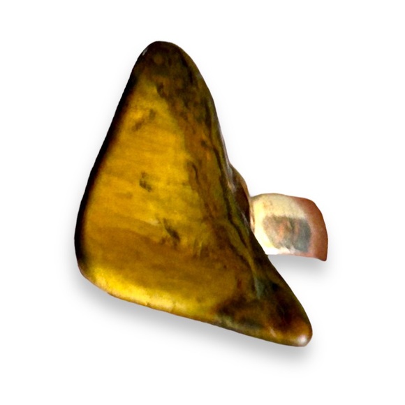 Gorgeous Natural Tumbled Amber Stone Ring Adjustable Band - Picture 6 of 16